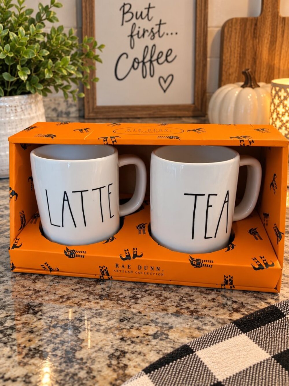 Rae Dunn Latte and Tea Mug set